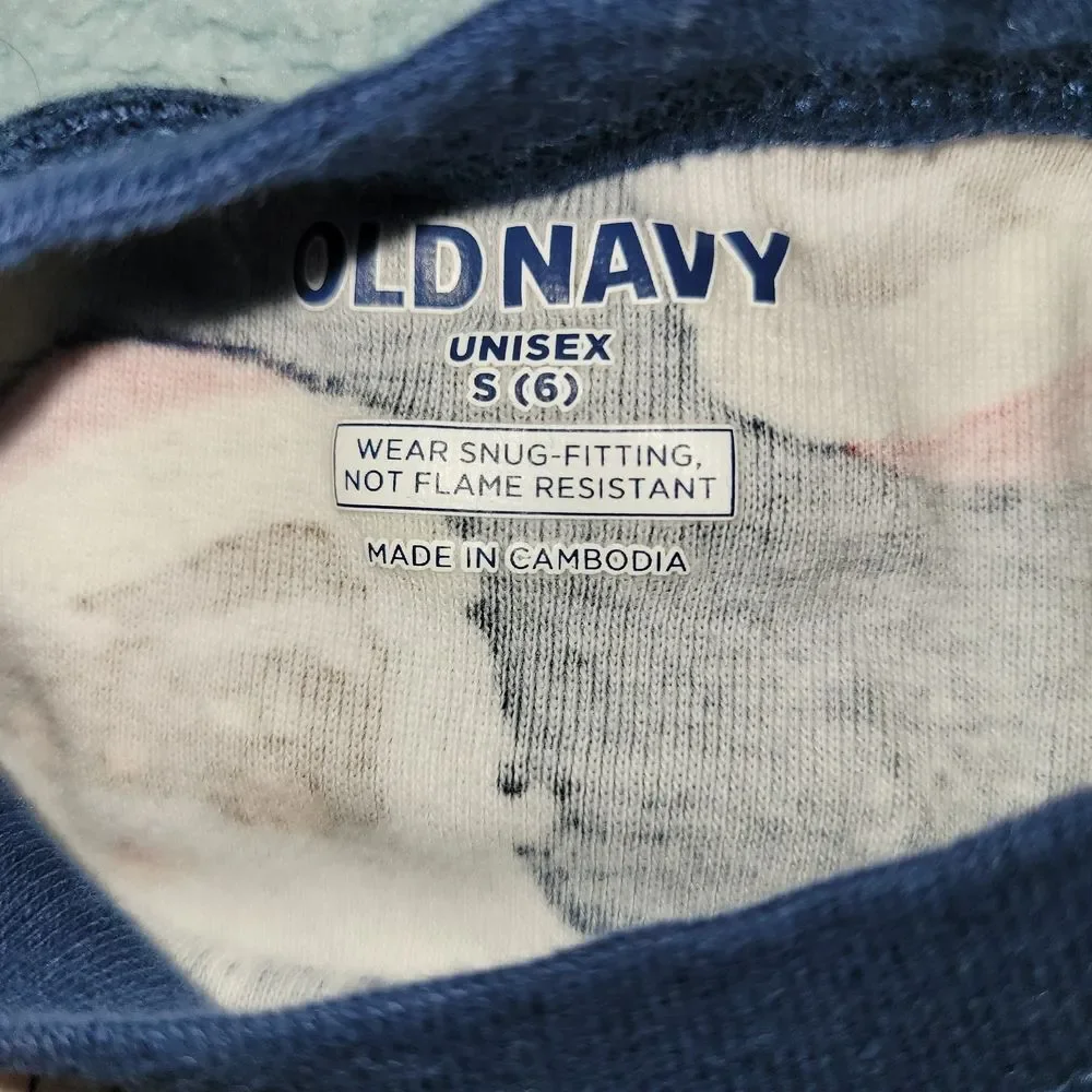 Old Navy Santa Print Kids Pajama Set - Navy and Red